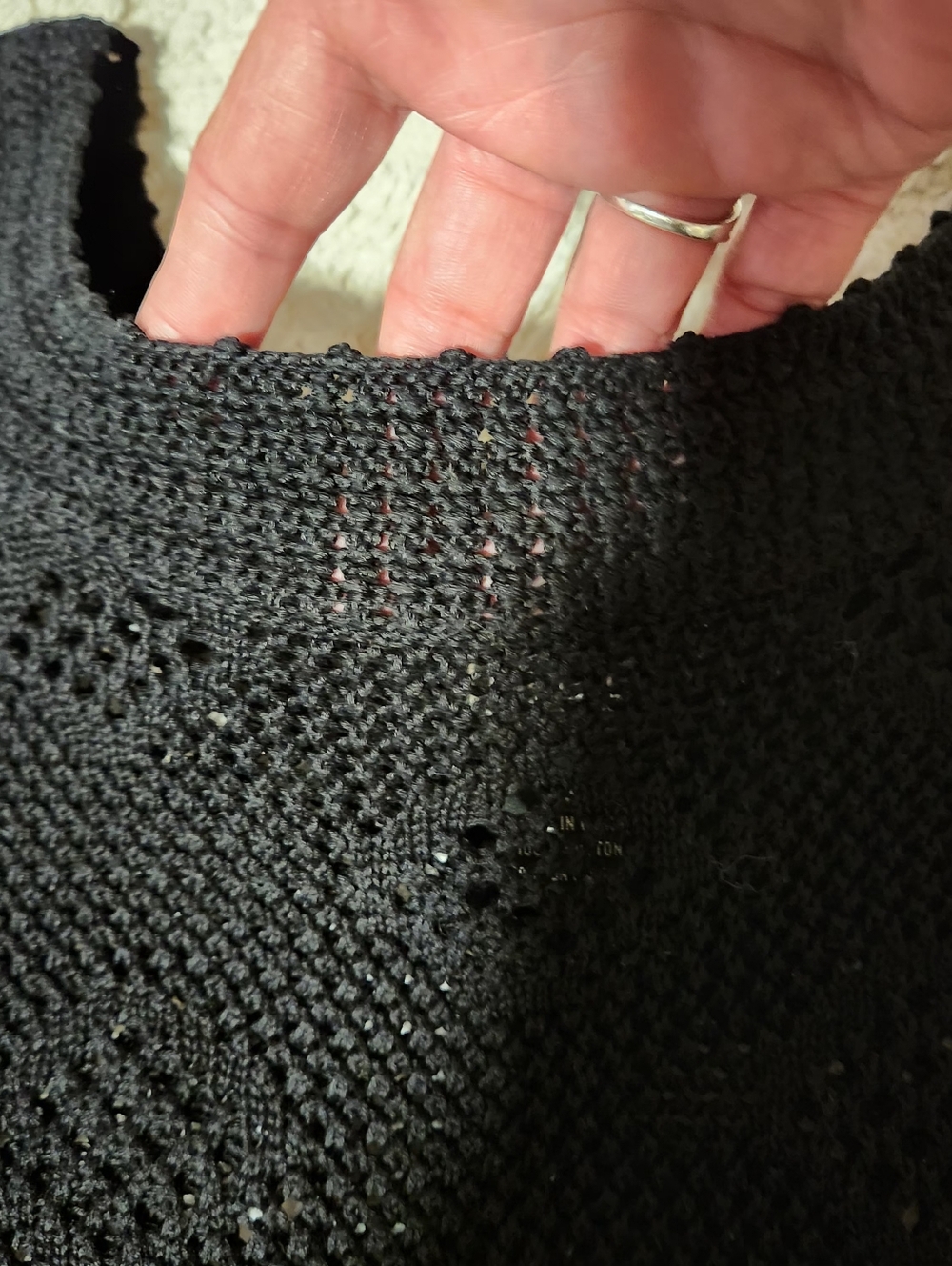Rafaella Crochet Open Knit  Sweater Top Womens Sz M Black Beach Swim Cover Up - Picture 9 of 10